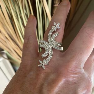 Floral Cubic Zirconia Statement Ring Size 6,7,8